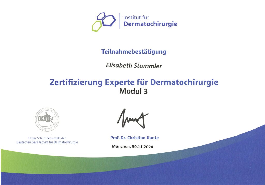 30112024 Zertifizierung Experte fuer Dermatochirurgie Modul 3 001